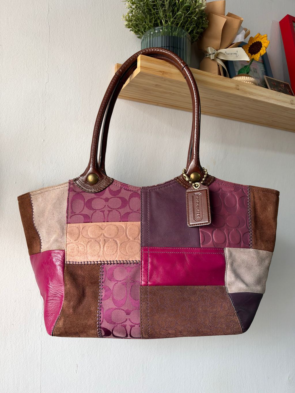 Coach Bleecker Signature Patchwork Tote