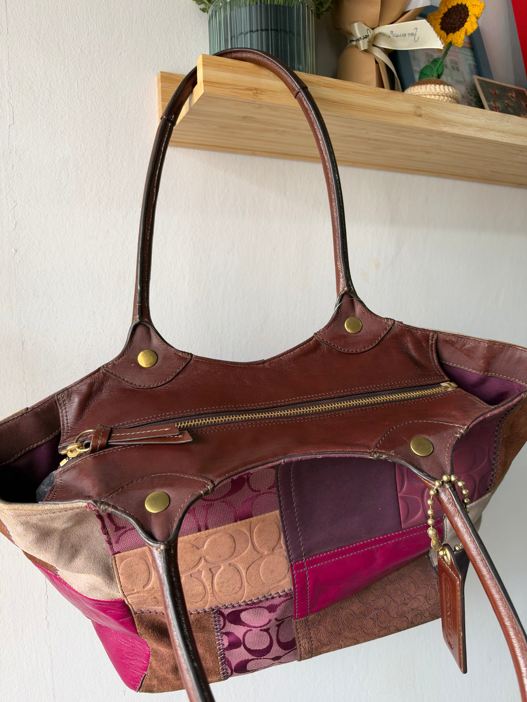 Coach Bleecker Signature Patchwork Tote