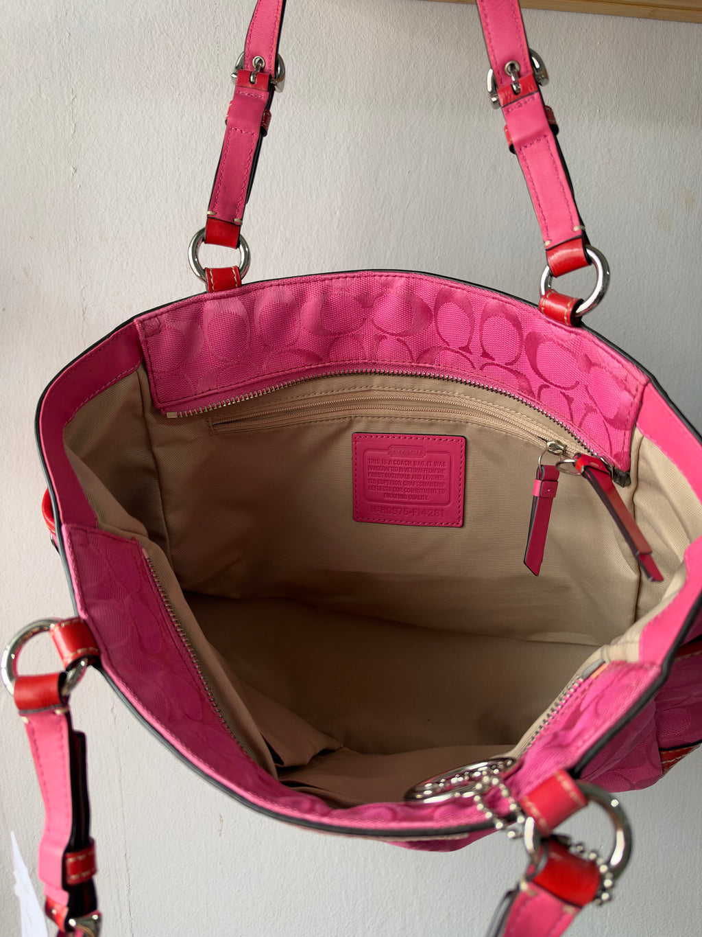 Coach Signature Pleated Gallery Tote