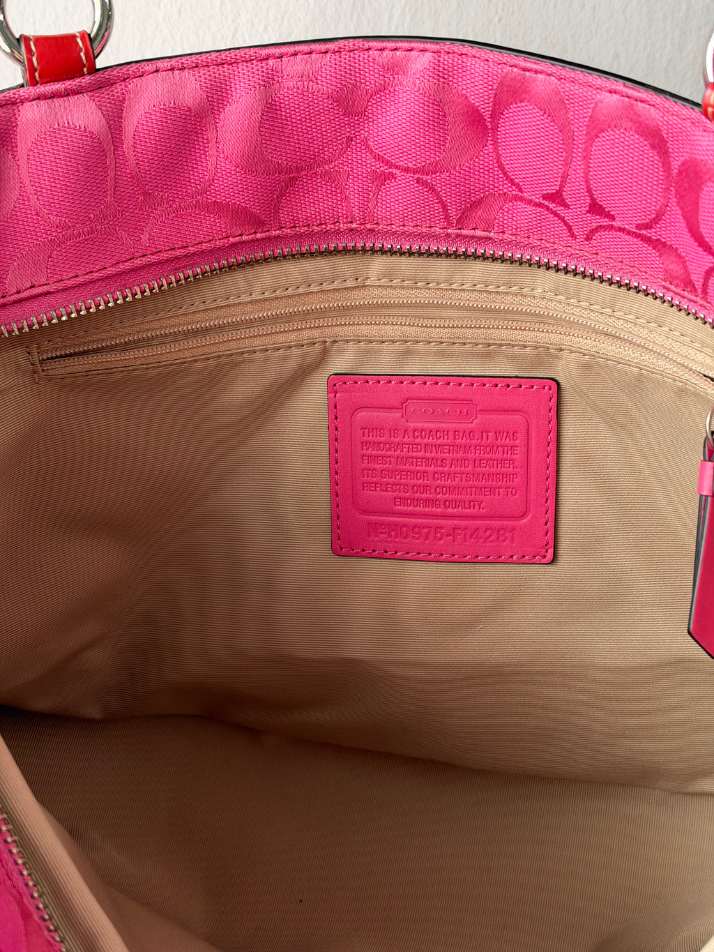 Coach Signature Pleated Gallery Tote