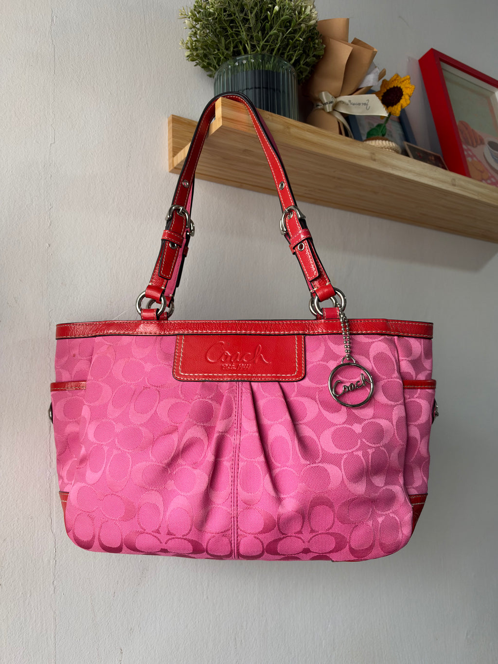 Coach Signature Pleated Gallery Tote
