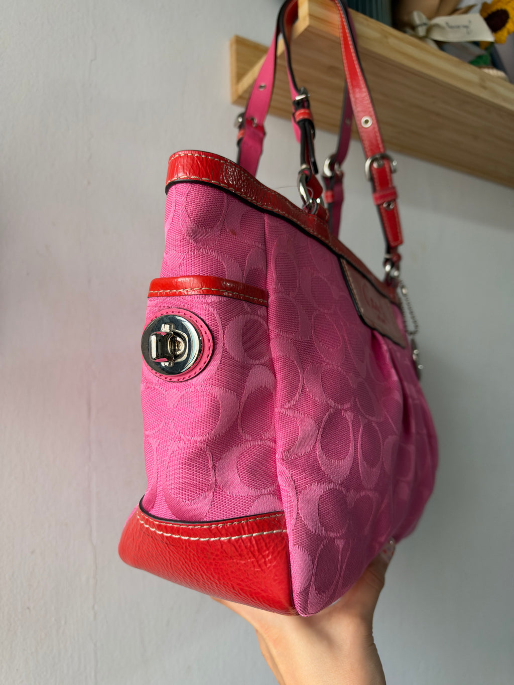 Coach Signature Pleated Gallery Tote
