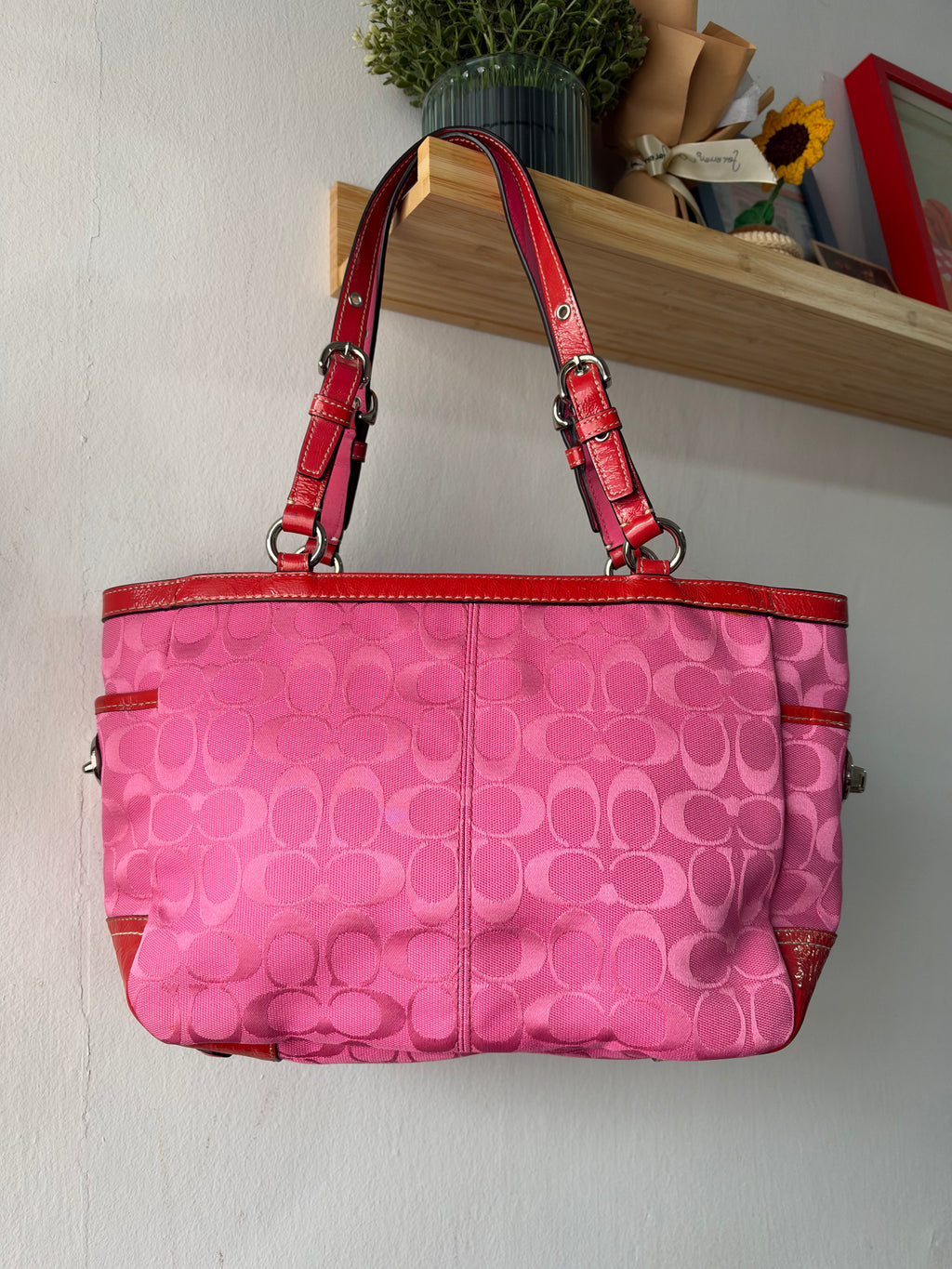 Coach Signature Pleated Gallery Tote
