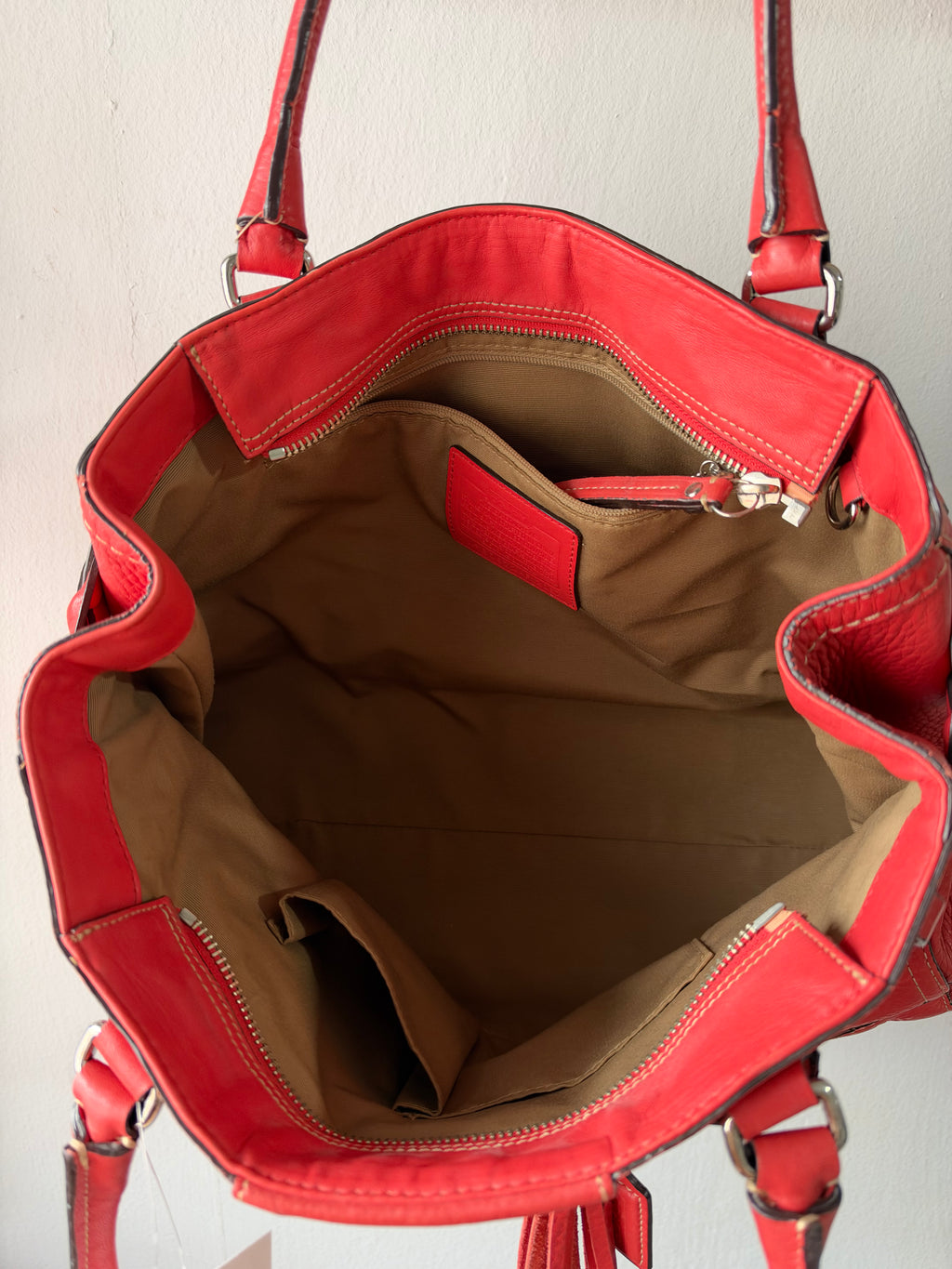 Coach Hamptons Pebbled Leather Tote Bag