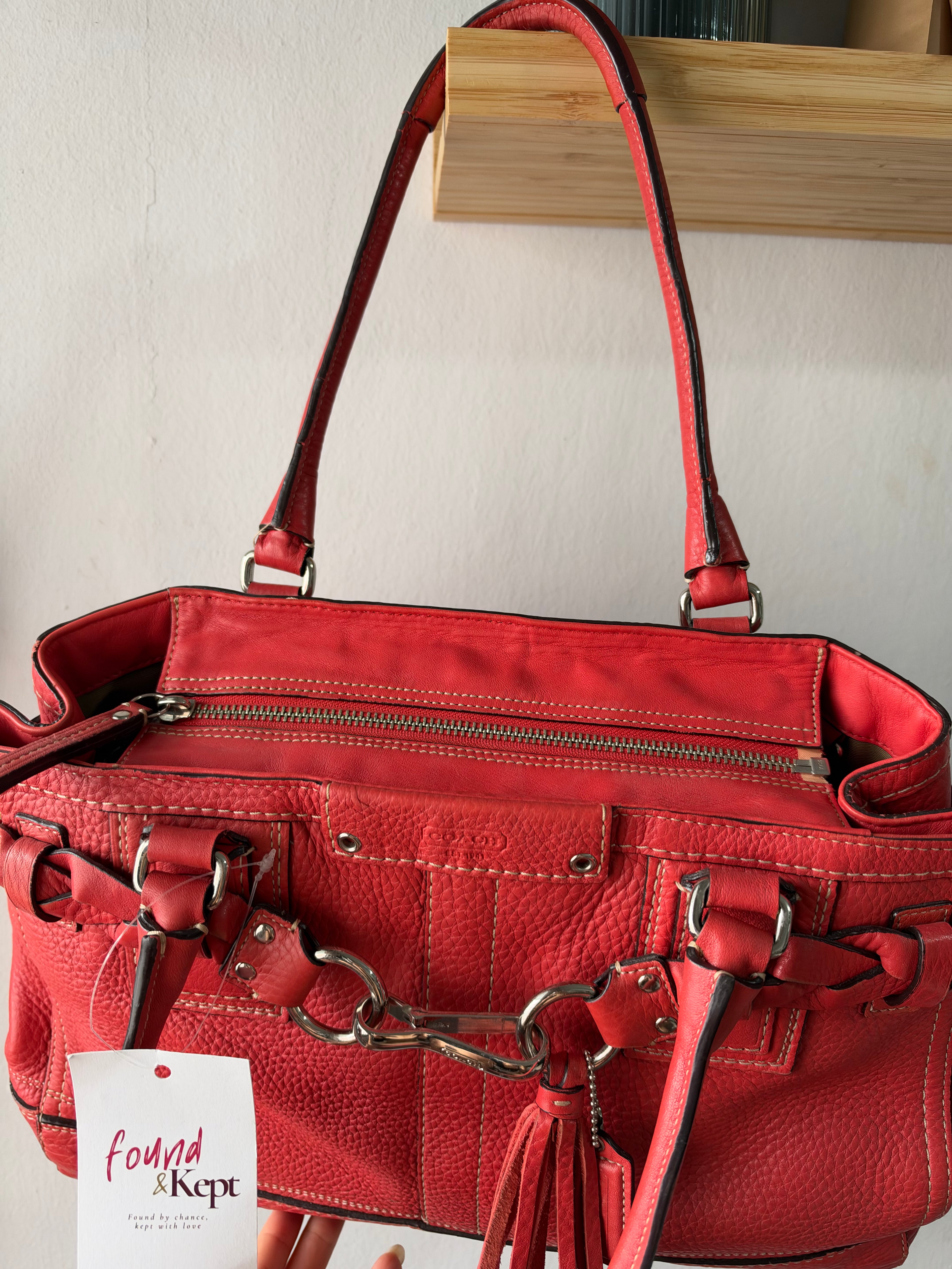 Coach Hamptons Pebbled Leather Tote Bag
