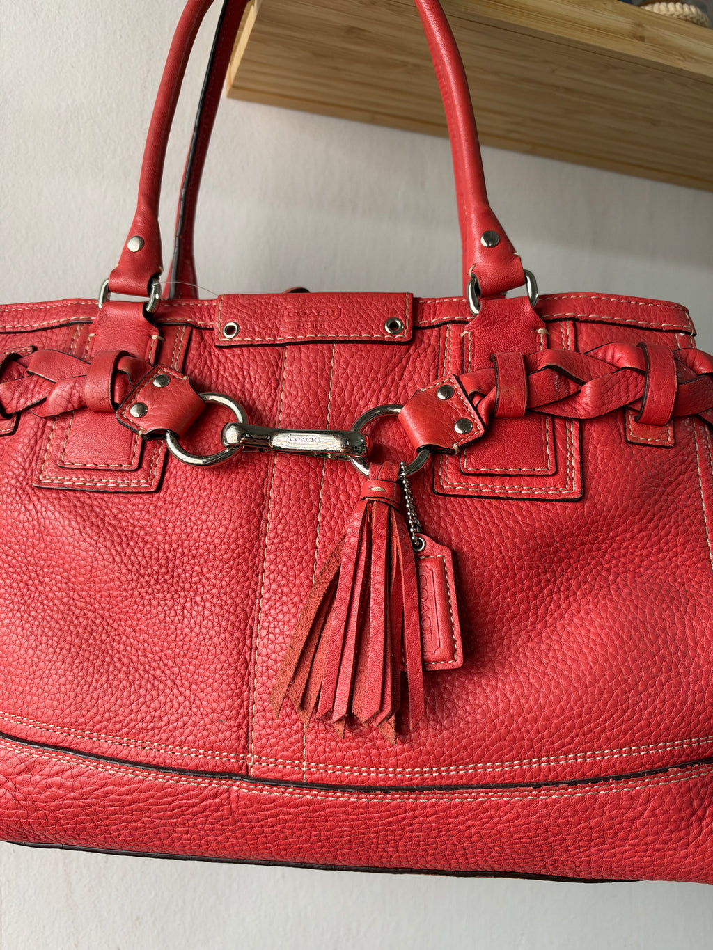 Coach Hamptons Pebbled Leather Tote Bag