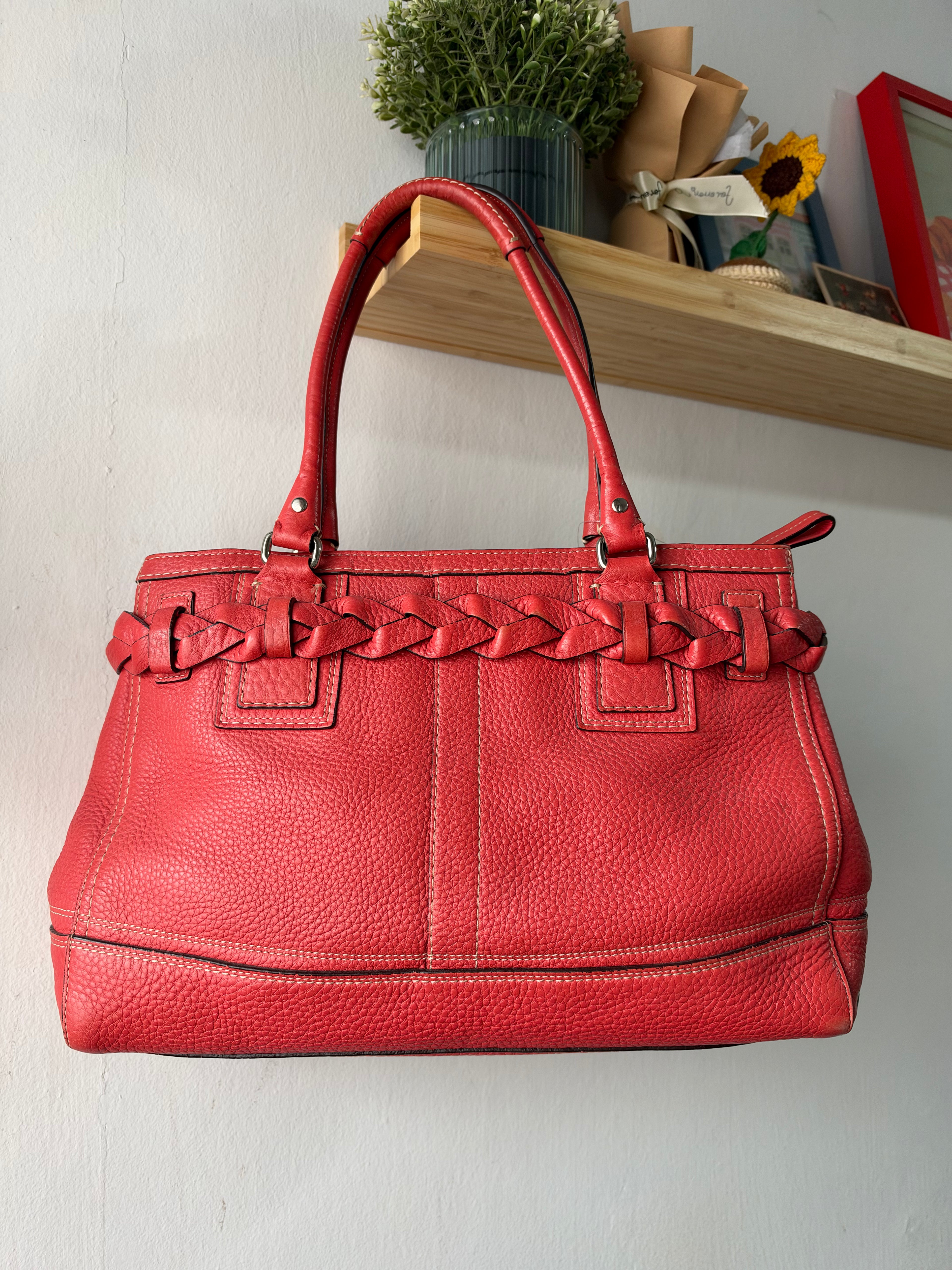 Coach Hamptons Pebbled Leather Tote Bag