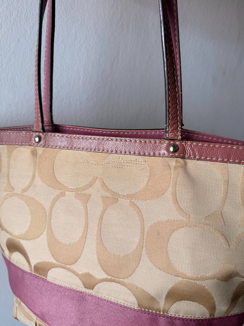 pink monogram tote